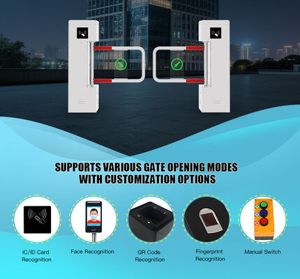 HCW Vertical Turnstile Gate with Facial Recognition Technology Compact Waist-High Design for 30-45 People/Minute Traffic