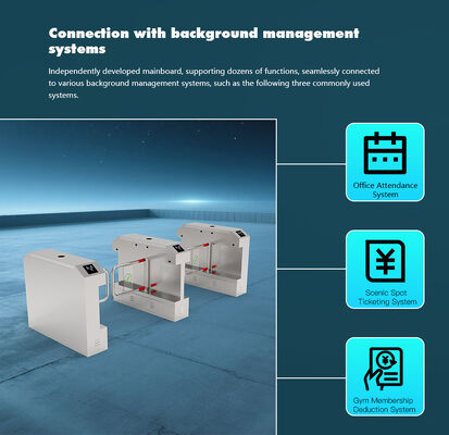 Intelligent Swing Barrier Turnstile with 40 Persons/Min Capacity Triple Anti Pinch Protection and Intelligent Recognition