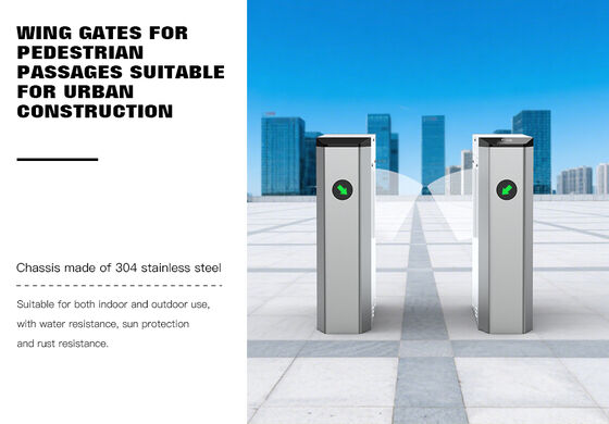 HCW Face Recognition Turnstile Security Wing Gate with 304 Stainless Steel Face Recognition Turnstile wing gate