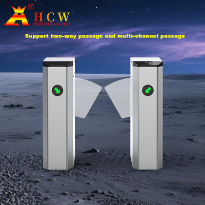 Flap Turnstile Pedestre RFID Reconhecimento facial Impressão digital Controle de acesso para escritório Hotel