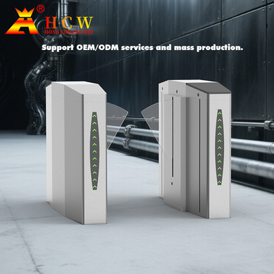 HCW Wing Gate Turnstile Biométrico Controle de Acesso Rs232 Pedestre Anti Smashing para Edifício de Escritórios