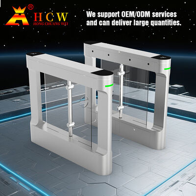 HCW Waterproof IP42 Swing Barrier Turnstile com 10 mm de plexiglás e 30-40 pessoas/minuto de produção para controle de acesso seguro