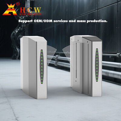 Turnstile de porta de asa HCW com motor sem escovas de 40W DC RS485/RS232 Interface e feixe infravermelho de 4 pares para controle de acesso seguro