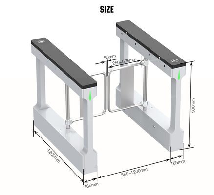 HCW Smart Swing Barrier Turnstile with Face Recognition RFID Card Reader and 4 Million Cycles Life