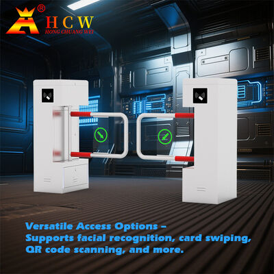 HCW Vertical Turnstile Gate features facial recognition, compact waist-high design, and handles 30-45 people/minute for efficient access control